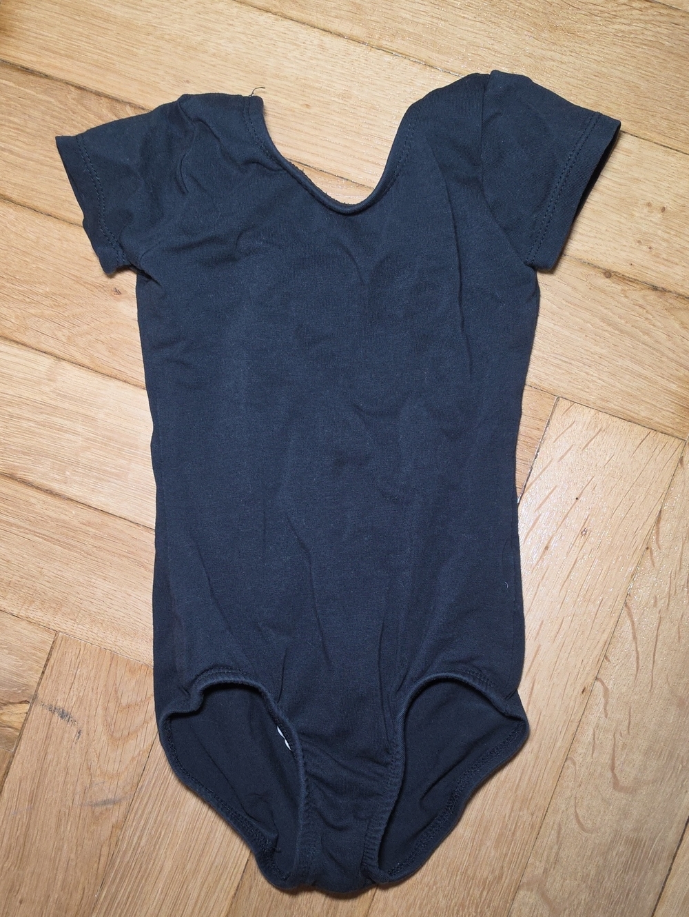 Kids Black Short-Sleeve One-Piece Leotard ONE TIME USED